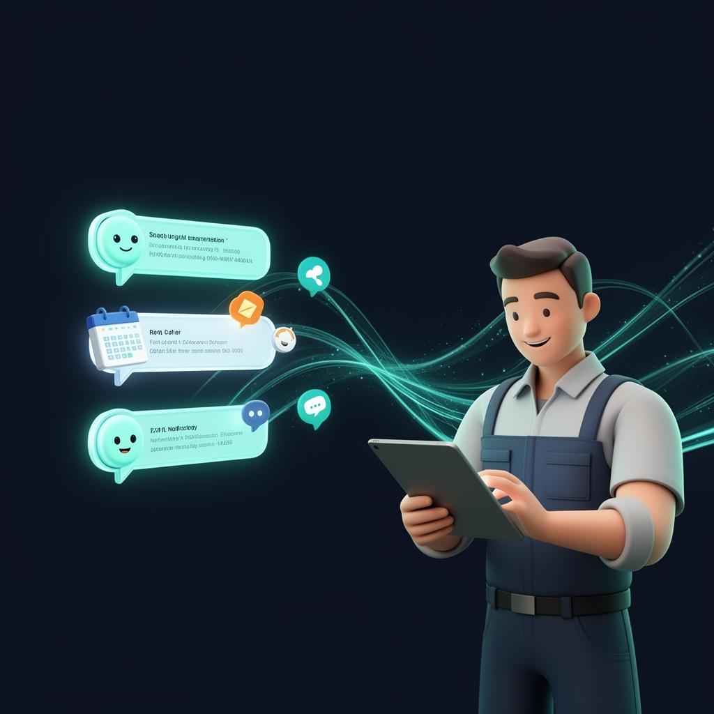 AI assistant helping a service business with automated scheduling and customer support